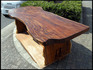 天然チーク材 一枚物 原木 無垢板 重厚な板厚テーブル